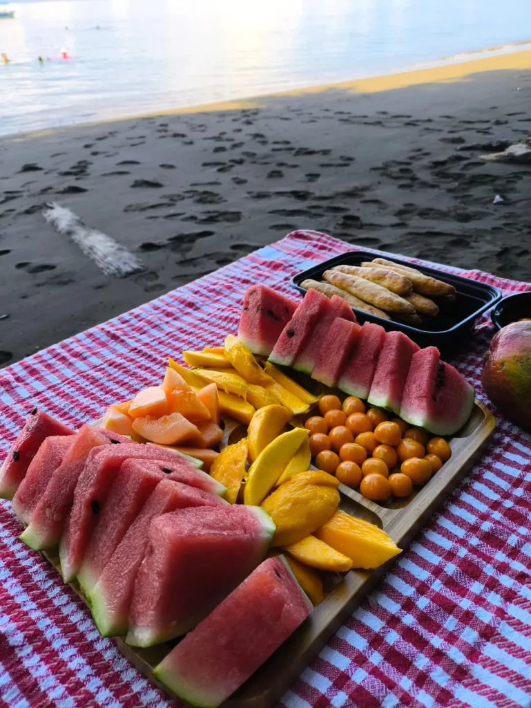 Comida típica en el día de playa